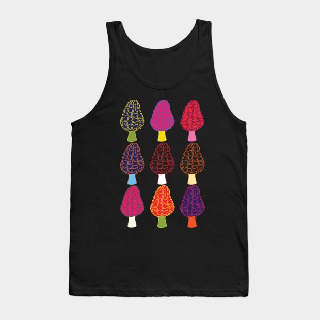 Mycologist Color Morel Drawing Tank Top by Bobtees